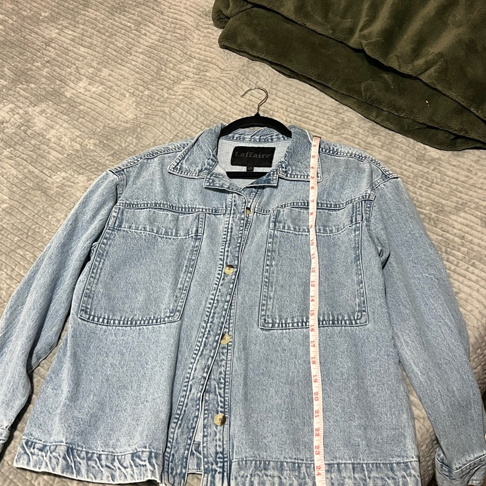 Laffair Light Wash Denim Jacket - Pale Blue - Picture 3 of 4